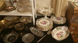 Dresden china - hand painted florals