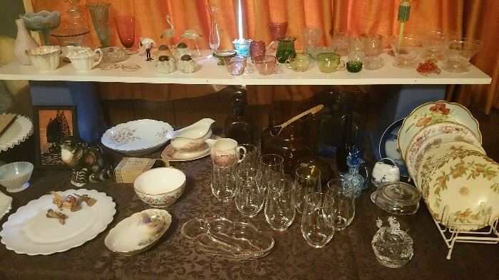 Victorian to Mid Century glass ware - fine china