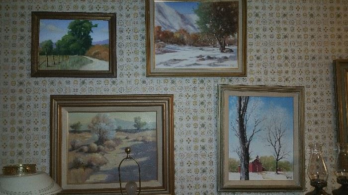 various original oils, most by Lawrence Allen
