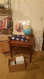 side table - american flag - globe