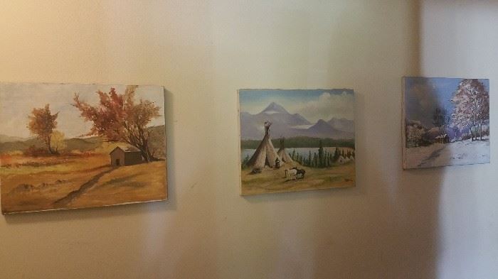 unframed original oil landscapes