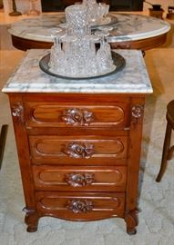 Victorian Style Marble Top Cabinet
