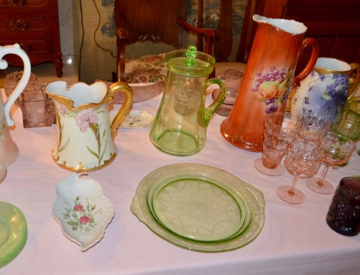 TABLES of Vintage Ceramics and Glass
