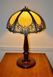 Bradley & Hubbard Slag Glass Lamp (shade marked)