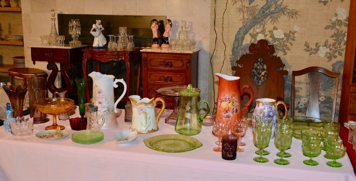 Tables of Vintage Ceramics and Glassware