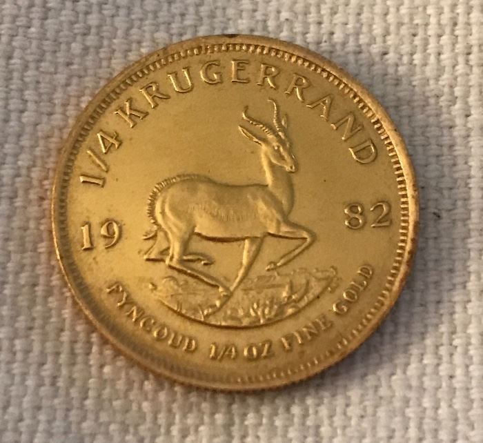 South Africa 1/4 ounce gold coin - 1982