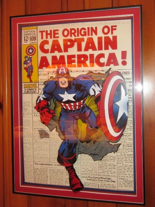 Captain America in 3-D , commissioned work by Traci Henson
