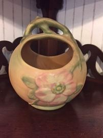 Weller"Wild Rose" basket vase