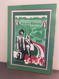 Italian Fest 1981 framed poster
