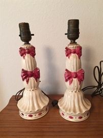 pair of vintage double bow lamps (yes, they work)