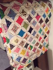 Cathedral window queen quilt