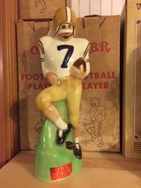 OBR LSU football player decanter -- there are 2 unopened and one opened--Update:  2 unopened sold