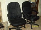 Black leather office chairs