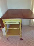 Antique Drop Leaf kitchen side cart