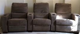 Theater Chairs Reclining (set/3) Like new!