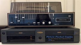 Pair Speakers and Turntable Montgomery Ward Go Video