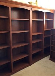 Double Oak Bookcases w 6 Shelves each
