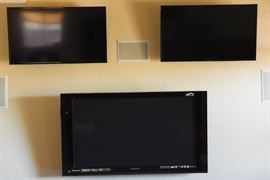 Two 39" Panasonic Wall Mounted TVs, & 50" Panasonic HD 1080P Wall Mounted TV