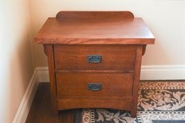 Mission Style Two Drawer Nightstand With Old Mission Center Drop Handle