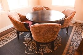 Game Table With Four Plush Chairs