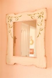 Hand Painted Wood Framed Mirror