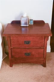 Mission Style Two Drawer Nightstand With Old Mission Center Drop Handle