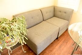 Seven Piece Versatile Grey Fabric Sectional Couch