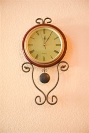 Wrought Iron Pendulum Wall Clock