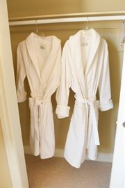 Two White Plush Country Club Highlands Robes