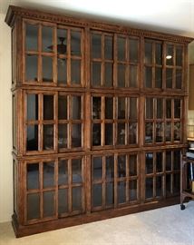 Beautiful Library Style Bookcases w Sliding Glass Doors (they are stacked one on top of another and can be purchased separately)   