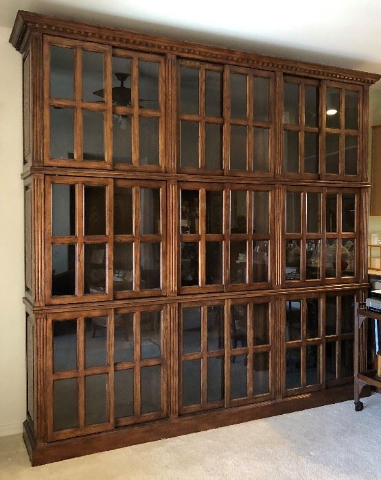 Beautiful Library Style Bookcases w Sliding Glass Doors (they are stacked one on top of another and can be purchased separately)