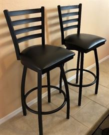 Pair Swivel Belnick Black Bar Stools
