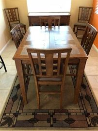 Ashley Dining Table: Pub Style, Tile Inset Top w 6 each 24" Bar Stools
Ashley Buffet
Area Rug