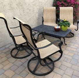 Slingback Swivel Chairs 4 w Metal Coffee Table Today's Patio