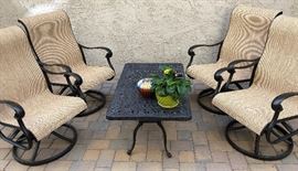 Slingback Swivel Chairs 4 w Metal Coffee Table Today's Patio
