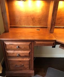 Gorgeous Custom Built by Stone Creek Double Office; Up and down lighting, 7'9" H x 12' 1 1/2" Wide Desk extends out 88" from the center.