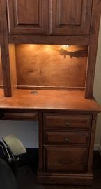 Gorgeous Custom Built by Stone Creek Double Office; Up and down lighting, 7'9" H x 12' 1 1/2" Wide Desk extends out 88" from the center.