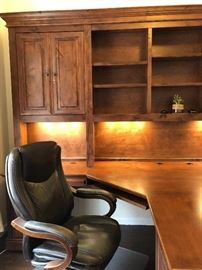 Gorgeous Custom Built by Stone Creek Double Office; Up and down lighting, 7'9" H x 12' 1 1/2" Wide Desk extends out 88" from the center.