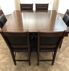 Pub Style Dining Table w 6 Bar Stools