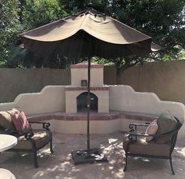 Patio Set; Sofa, 2 Chairs w Ottomans, Coffee Table (decorative Pillows sold separately)