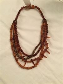 Amber colored vintage necklace