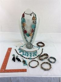 Collection of Southwest themed costume jewelry