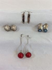 Earrings with silver mounts