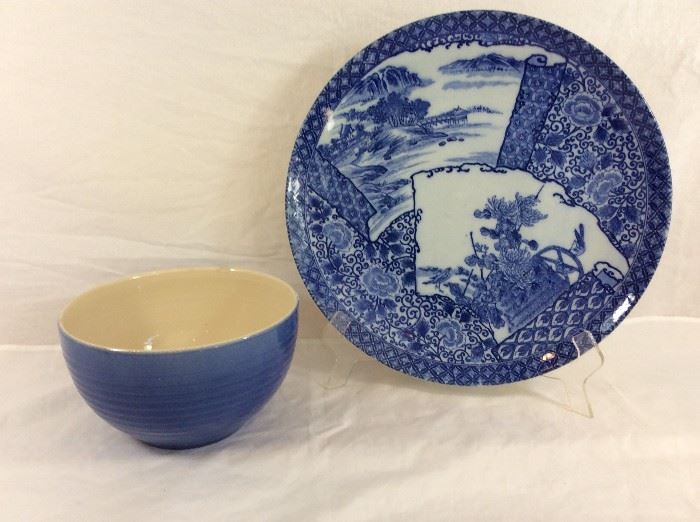 Two Piece Blue Porcelain Serving Collection