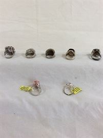 Collection of costume jewelry rings