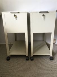 Two Rolling, Locking Oxford Metal Filing Cabinets