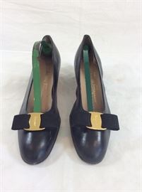 Salvatore Ferragamo Black Bow Shoes