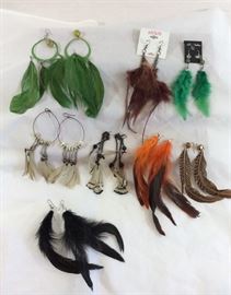 Feather earrings - good for fun and fly-tying