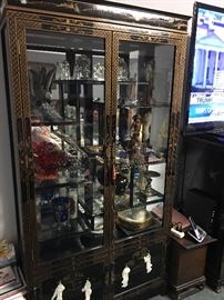 Asian China Cabinet 2 of 2 (some items in case may not be available) 