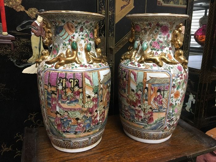 Pair vintage vases